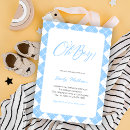 Search for blue gingham baby shower invitations Script