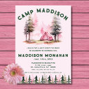 Search for glamping birthday invitations Watercolor