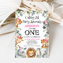 Search for pink safari birthday invitations Cute jungle animals
