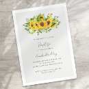 Search for sunflowers christening invitations Modern