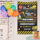 Search for construction birthday banners Stop the traffic