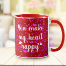 Search for you make my heart happy mugs Pink hearts