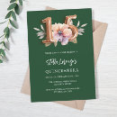 Search for peach and green birthday invitations Floral flowers
