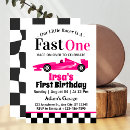 Search for pink race car invitations Race on over