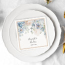 Search for floral wedding napkins Dusty blue