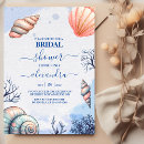 Search for seashell bridal shower invitations Watercolor