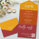 Search for burgundy and orange wedding invitations Qr code