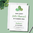 Search for lucky one 1st birthday invitations Green