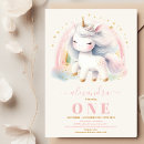 Search for unicorn 1st birthday invitations Magical