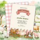 Search for barnyard animals baby shower invitations Country