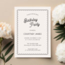 Search for birthday bridal shower invitations Black and white