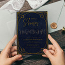 Search for navy and gold bridal shower invitations Elegant