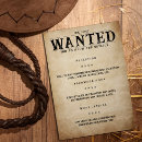 Search for wanted poster invitations Wild west