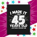 Search for 45 years old birthday cards 45th
