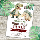 Search for dinosaur 1st birthday invitations Roar