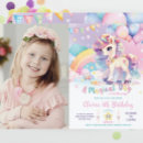 Search for magical unicorn birthday invitations Whimsical