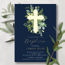 Search for gold foil christening invitations Botanical