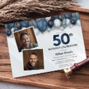 Search for silver black white 50th birthday invitations Modern