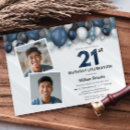 Search for blue 21st birthday invitations Black