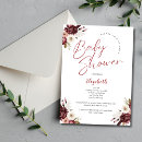 Search for burgundy and pink baby shower invitations Boho