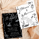 Search for the night before wedding invitations Black and white