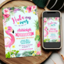 Search for girls flamingo 1st birthday invitations For her