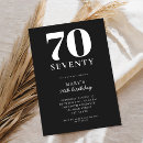 Search for black and white 70th birthday invitations Elegant