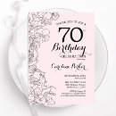 Search for pink 70th birthday invitations Elegant
