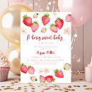 Search for strawberry baby pregnancy invitations Watercolor strawberries