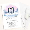 Search for penguin gender reveal invitations Watercolor