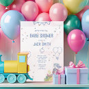 Search for train baby boy shower invitations Modern