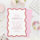 Search for hot pink orange invitations Minimalist