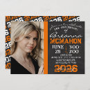 Search for black and orange graduation invitations Picture