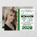 Search for green and black graduation invitations White