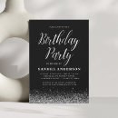Search for black and silver birthday invitations Milestone