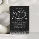 Search for black and silver birthday invitations Milestone
