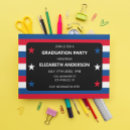 Search for red white and blue graduation invitations Stars and stripes