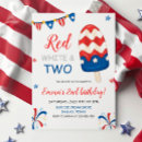 Search for red white and two birthday invitations Little firecracker
