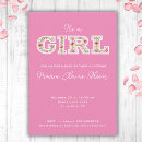 Search for butterfly flowers invitations It's a girl