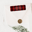 Search for red plaid return address labels Pattern