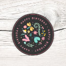 Search for happy birthday flower stickers For kids