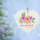 Search for bible verses heart shaped ceramic christmas tree decorations Faith