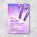 Search for purple 17th birthday invitations For her