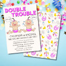 Search for twin baby girl shower invitations Double trouble