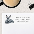 Search for rabbits return address labels Watercolor