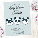 Search for panda bear baby shower invitations Modern