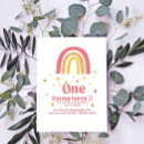 Search for rainbow 1st birthday invitations Stars