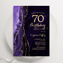 Search for purple 70th birthday invitations Elegant
