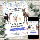 Search for farm 2nd birthday invitations Barnyard animals