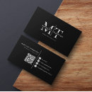 Search for qr code business cards Black and white